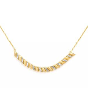 Macy's Diamond San Marco Frontal Necklace – Gold-Plated 18"